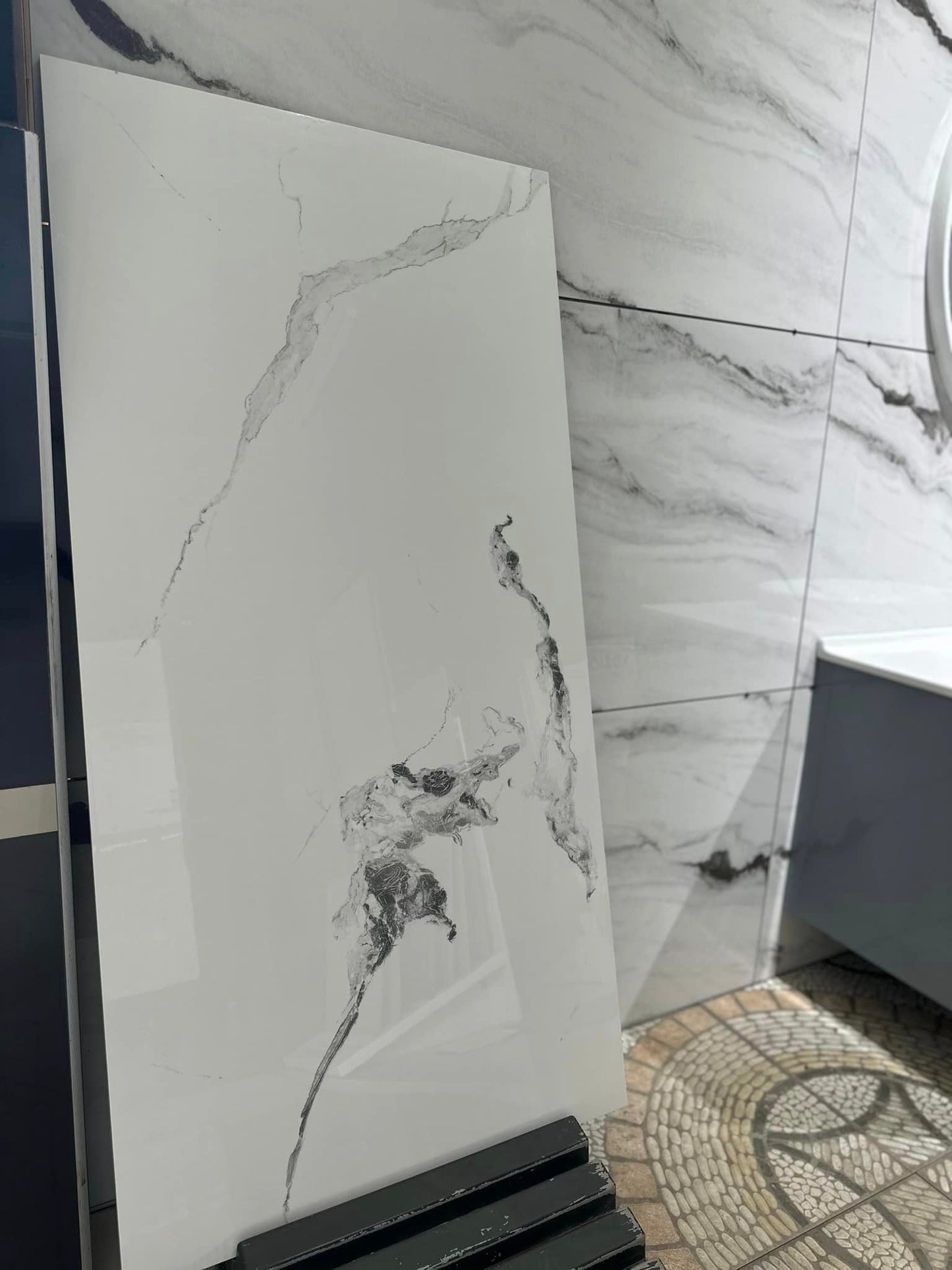 Sketch Large Marble Grey White Polished Wall And Floor Porcelain Tiles 60cmx120cm