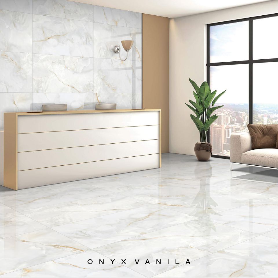 Onyx Havana Extra Large Polished Marble Wall And Floor Porcelain Tiles 100cm x 100cm