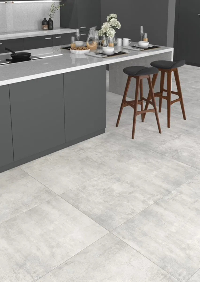 Concreti Grey Matt Wall And Floor Porcelain Tiles 60cmx60cm