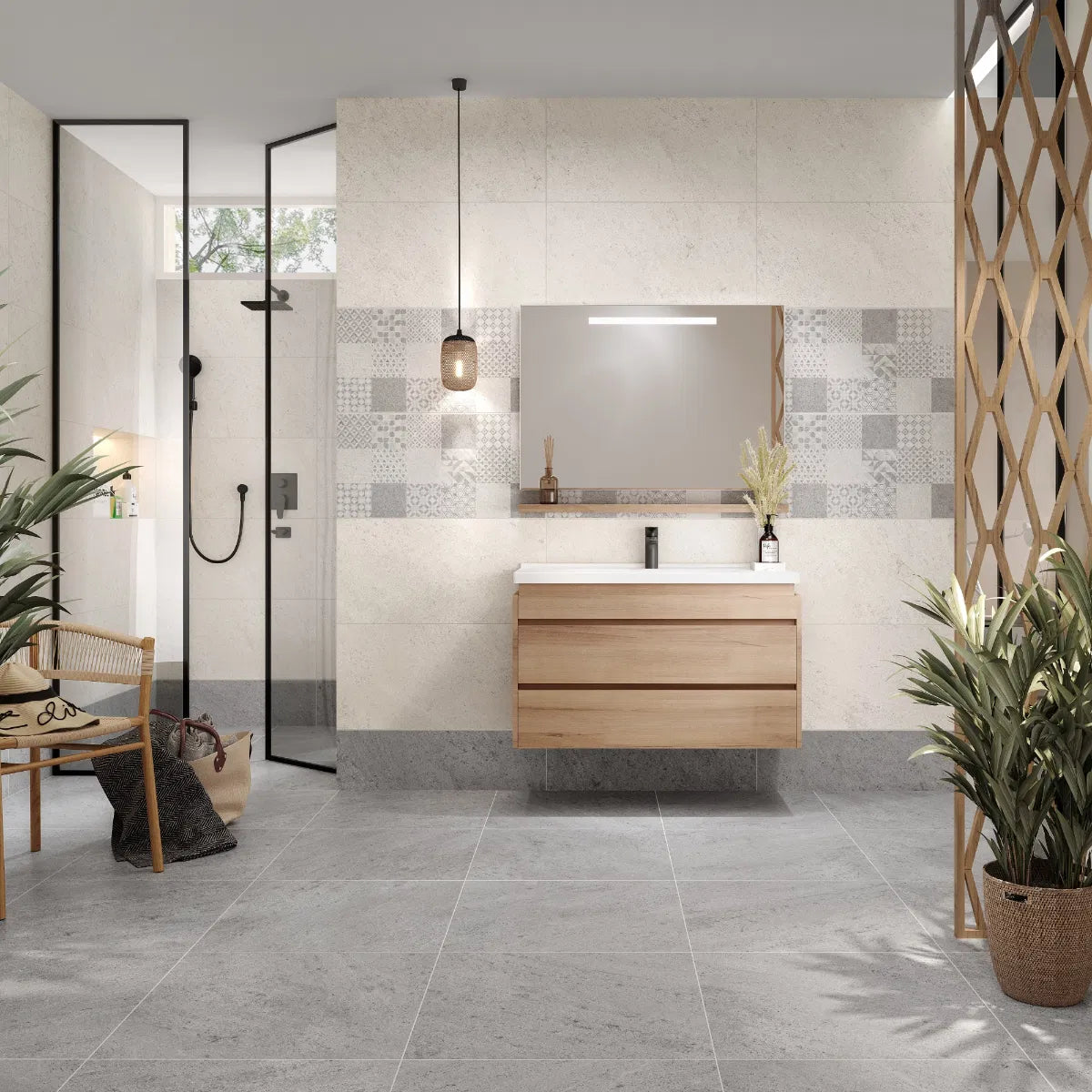 Concreti Grey Matt Wall And Floor Porcelain Tiles 60cmx60cm