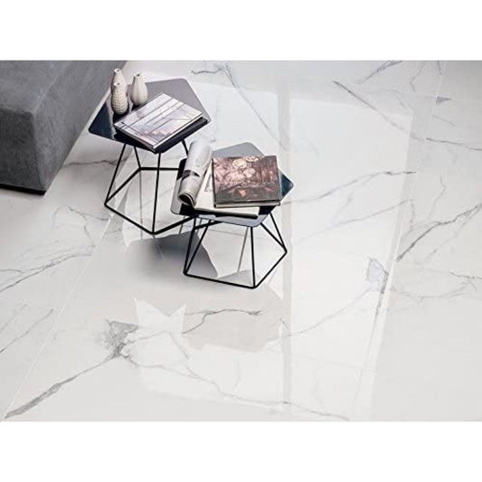 Lapis Carrara Marble Grey Polished Wall And Floor Porcelain Tiles 60cmx60cm