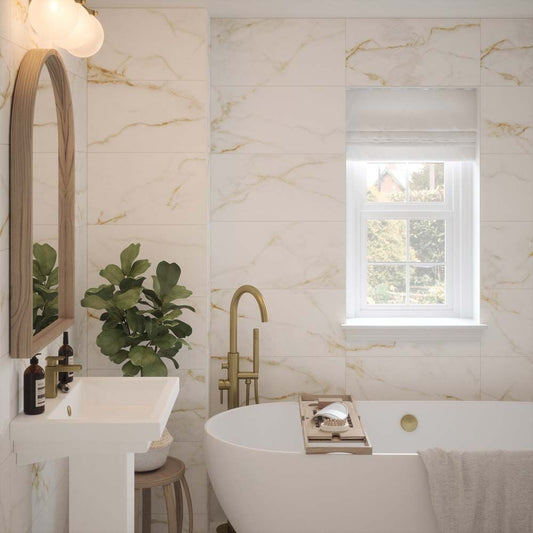 Calcutta Carrara Gold Marble Matt Wall Tiles 30cmx60cm