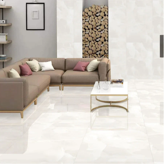 Sonata Large Polished Cream Wall And Floor Porcelain Tiles 60cmx120cm