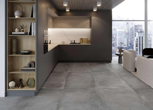 Devin Dark Grey Matt Wall And Floor Porcelain Tiles 60cmx60cm