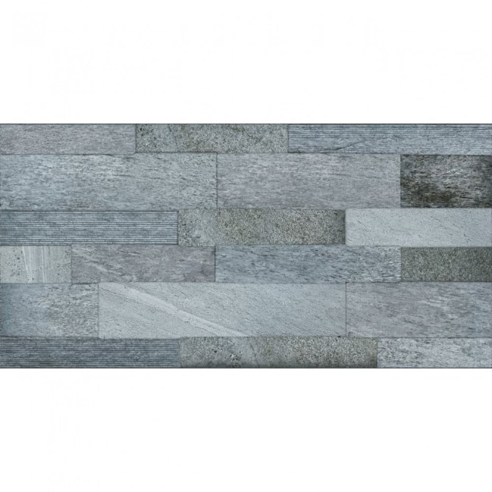 Grey Split Face 45x90 Matt textured Porcelain Feature Wall and Floor Tile